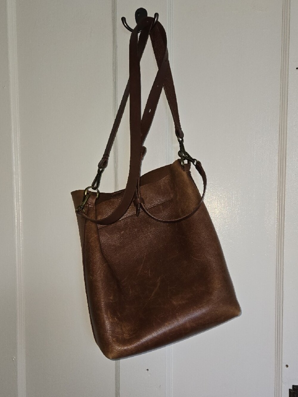 Madewell Brown Leather Bucket Shoulder Bag - Picture 7 of 8